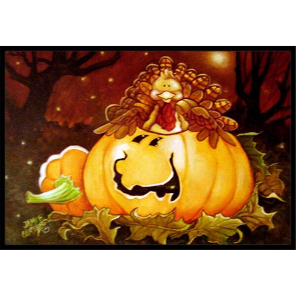 Carolines Treasures Somebody To Love Pumpkin Halloween Indoor and Outdoor Mat- 18 x 27 in. - PJC1070MAT