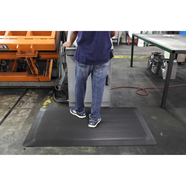 Rhino Mats Black Dual Purpose Anti-Fatique Mats, 5/8" Thick, Corrugated, Rubber - DP-3660C