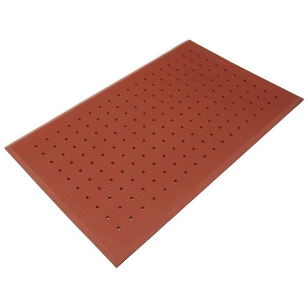Rubber-Cal Antifatigue Mat, 5 ft. L x 3 ft. W, 3/4 in Thickness, Rubber, Red - 03-233-DH-RE-35