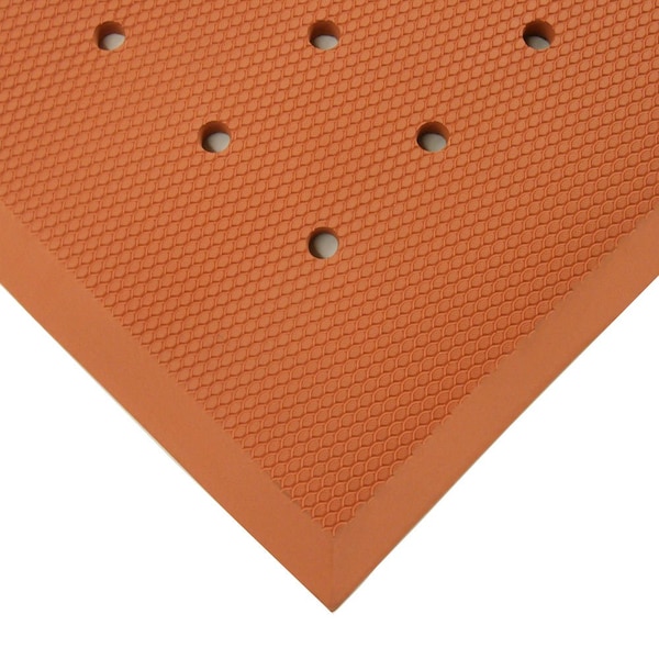 Rubber-Cal Antifatigue Mat, 5 ft. L x 3 ft. W, 3/4 in Thickness, Rubber, Red - 03-233-DH-RE-35