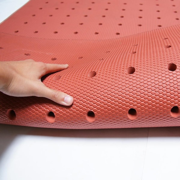Rubber-Cal Antifatigue Mat, 5 ft. L x 3 ft. W, 3/4 in Thickness, Rubber, Red - 03-233-DH-RE-35
