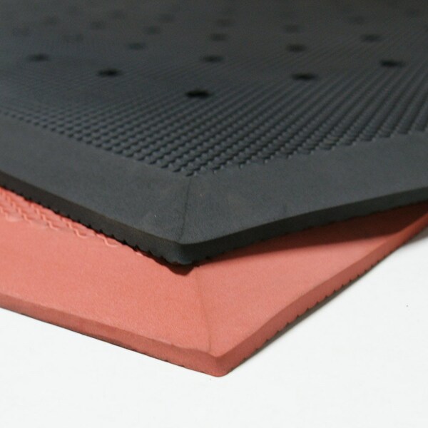 Rubber-Cal Antifatigue Mat, 5 ft. L x 3 ft. W, 3/4 in Thickness, Rubber, Red - 03-233-DH-RE-35