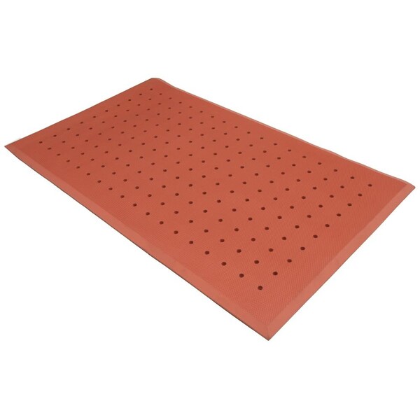 Rubber-Cal Antifatigue Mat, 5 ft. L x 3 ft. W, 3/4 in Thickness, Rubber, Red - 03-233-DH-RE-35