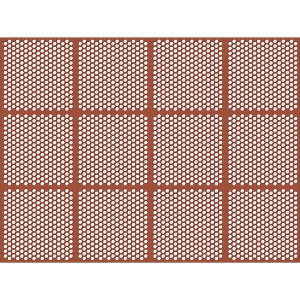 Apache Mills Drainage Mat, NBR/Nitrile, 4 ft W x 3 ft L, Red - 3939511003X4