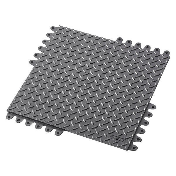 Notrax Interlocking Antifatigue Mat Tile, 3/4 in Thickness, 18 in L, 8 PK - 570SC018BL