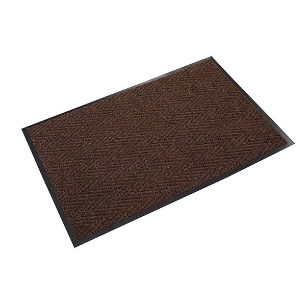 Crown Matting Technologies Scraper/Wiper Mat, Polypropylene, 5/16" Thick, Brown, 4' W x 8' L - CN 0048BR