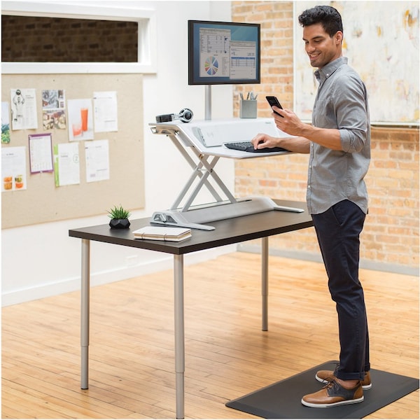 Fellowes Antifatigue Mat, 24 in L x 3 ft W, .75 in Thickness, Black - FEL8707002