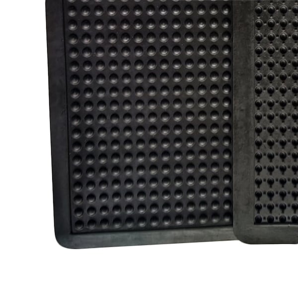 Floortex Antifatigue Mat, 47 in L x 35 in W, 0.63 in Thickness, 100% Recycled Rubber, Black - NRAFFLRU0101