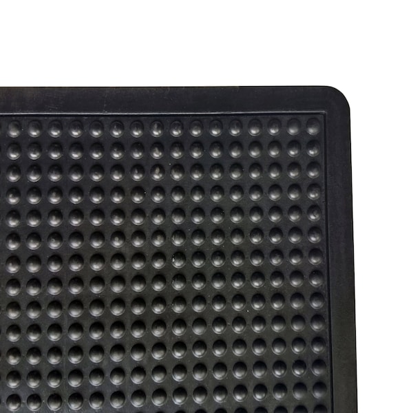 Floortex Antifatigue Mat, 47 in L x 35 in W, 0.63 in Thickness, 100% Recycled Rubber, Black - NRAFFLRU0101