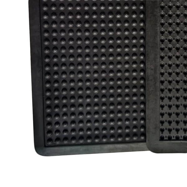 Floortex Antifatigue Mat, 47 in L x 35 in W, 0.63 in Thickness, 100% Recycled Rubber, Black - NRAFFLRU0101