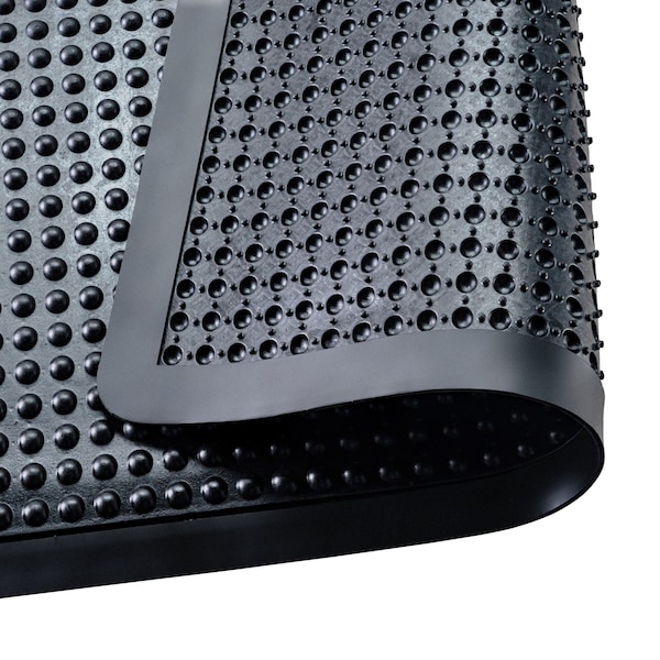 Floortex Antifatigue Mat, 47 in L x 35 in W, 0.63 in Thickness, 100% Recycled Rubber, Black - NRAFFLRU0101