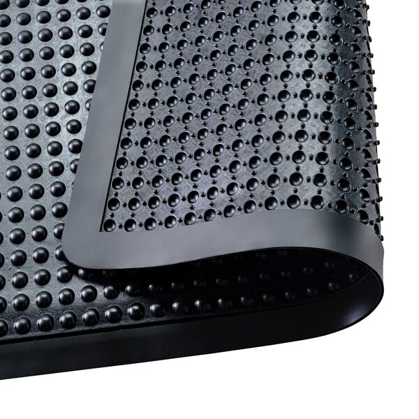 Floortex Antifatigue Mat, 47 in L x 35 in W, 0.63 in Thickness, 100% Recycled Rubber, Black - NRAFFLRU0101