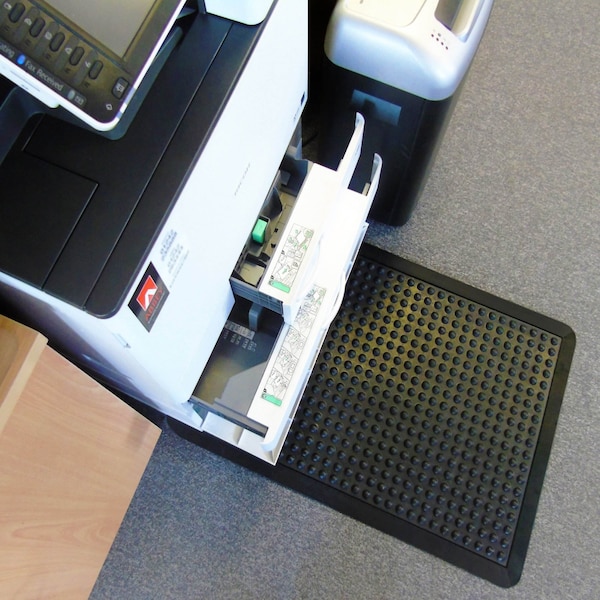 Floortex Antifatigue Mat, 47 in L x 35 in W, 0.63 in Thickness, 100% Recycled Rubber, Black - NRAFFLRU0101
