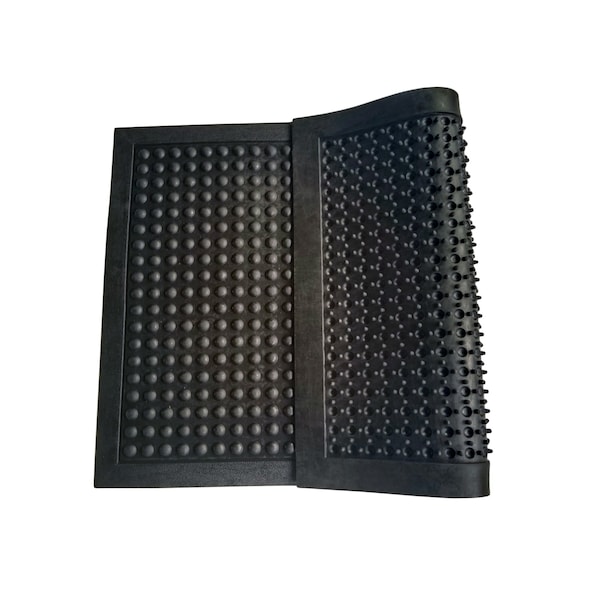 Floortex Antifatigue Mat, 47 in L x 35 in W, 0.63 in Thickness, 100% Recycled Rubber, Black - NRAFFLRU0101