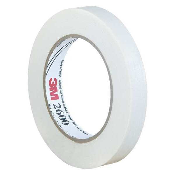 3M Masking Tape, 3/4x60 yd., White, PK48, 3/4" W x 60 yds. L, White, 48 PK - T934260