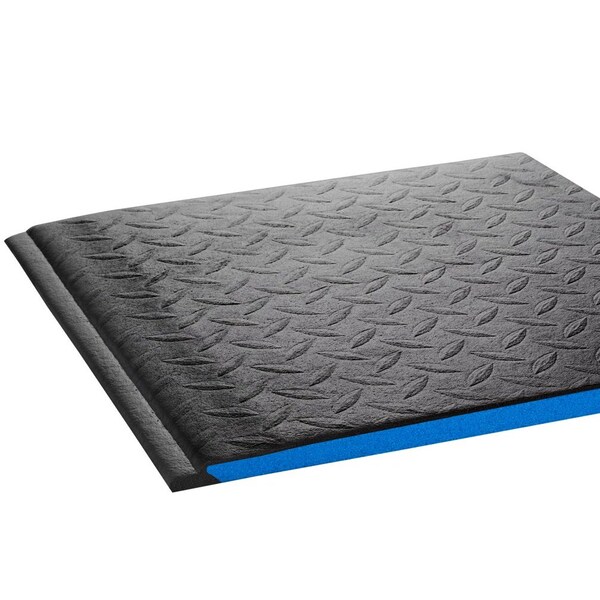 Crown Matting Technologies Antifatigue Mat, 12' L x 3' W, 9/16" Thickness, High density PVC top, Black - WB Z312KD