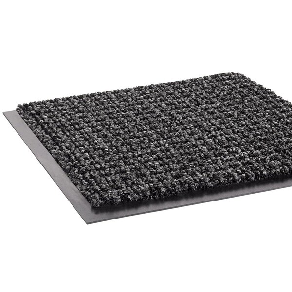 Crown Matting Technologies Scraper/Wiper Mat, Polypropylene, 3/8" Thick, Black/Gray, 6' W x 10' L - OE 0610GY