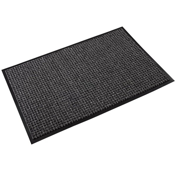 Crown Matting Technologies Scraper/Wiper Mat, Polypropylene, 3/8" Thick, Black/Gray, 6' W x 10' L - OE 0610GY