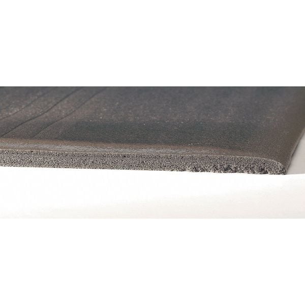 Notrax Antifatigue Mat, 5 ft. L x 3 ft. W, 3/8" Thickness, Closed Cell PVC Foam, Corrugated, Black/Yellow - 410S0335BY