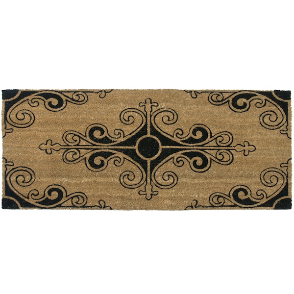 Rubber-Cal "Traditional Fleur de Lis French Mat" Large Front Door Mat, 24 by 57-Inch - 10-106-012P