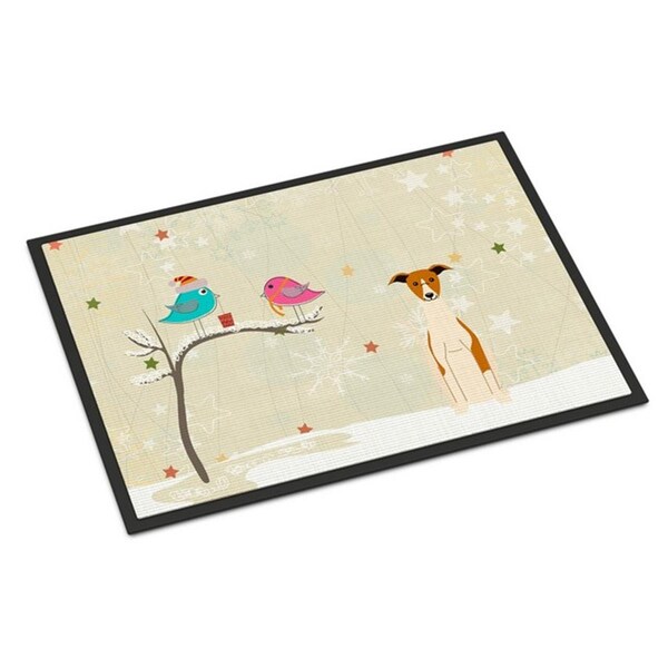 Jensendistributionservices Christmas Presents Between Friends Whippet Indoor or Outdoor Mat, 24 x 0.25 x 36 in. - MI2549670