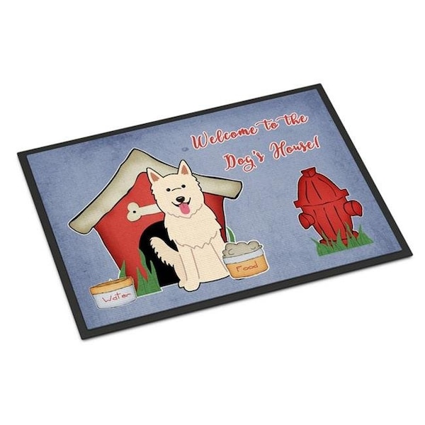 Carolines Treasures Carolines Treasures BB2799JMAT Dog House Collection White German Shepherd Indoor or Outdoor Mat; 24 x 0.25 x 36 in. - BB2799JMAT