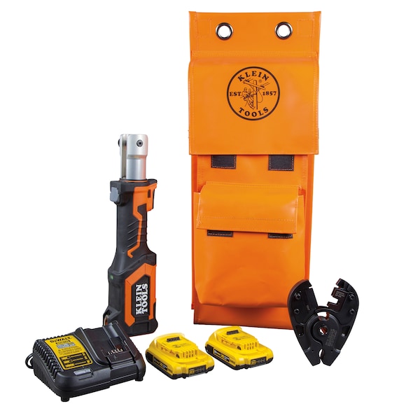 Klein Tools Bolt Cutter, Cordless, Steel, Cutting Jaw, (2) 2 Ah Batteries, Charger and Bag - BAT207T5