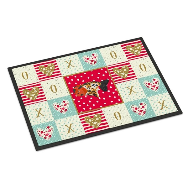 Carolines Treasures 18 x 27 in. Ranchu Goldfish Love Indoor or Outdoor Mat - CK5476MAT