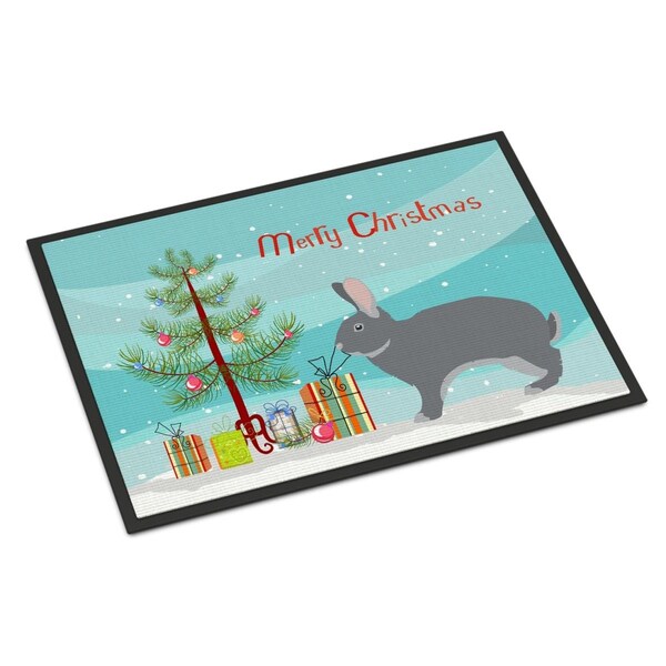 Carolines Treasures Giant Chinchilla Rabbit Christmas Indoor or Outdoor Mat - 24 x 36 in. - BB9333JMAT