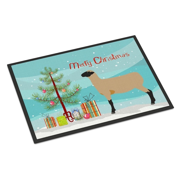 Carolines Treasures Hampshire Down Sheep Christmas Indoor or Outdoor Mat, 18 x 27 in. - BB9343MAT