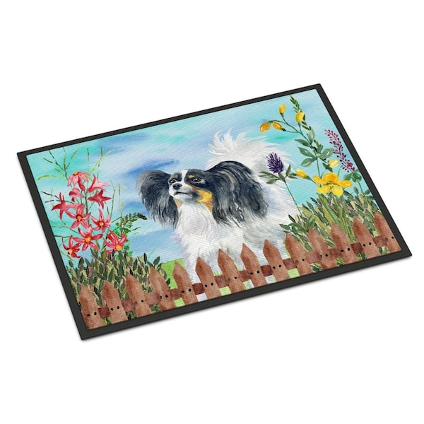 Carolines Treasures Papillon Spring Indoor or Outdoor Mat - 18 x 27 in. - CK1219MAT