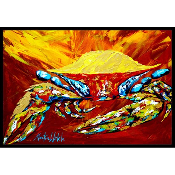 Carolines Treasures 24 x 36 in. Crab Buster Brown Indoor Or Outdoor Doormat - MW1113JMAT