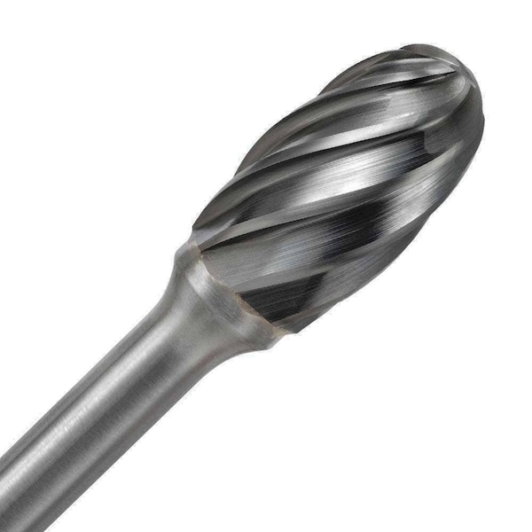 Champion Cutting Tool Cylinder Radius End Carbide Bur for Contouring, 5/8in Cutting Dia., 1in LOC, Non Ferrous TiN Coated - CHA SE6NF