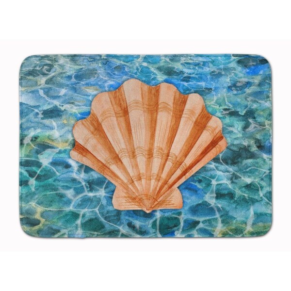 Carolines Treasures Scallop Shell & Water Machine Washable Memory Foam Mat - BB5367RUG