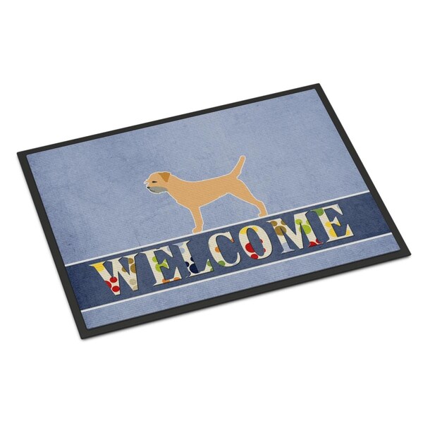 Carolines Treasures 18 x 27 in. Border Terrier Welcome Indoor or Outdoor Mat - BB5493MAT