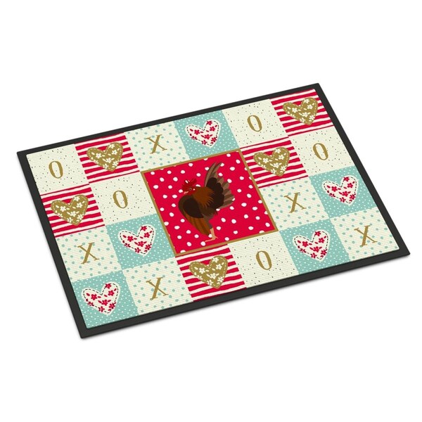 Carolines Treasures 24 x 36 in. Malaysian Serama Chicken Love Indoor or Outdoor Mat - CK5269JMAT
