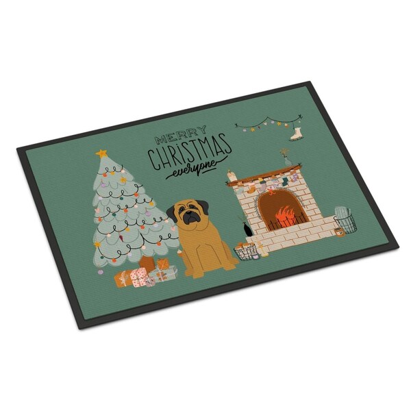 Carolines Treasures 18 x 27 in. Mastiff Christmas Everyone Indoor or Outdoor Mat - CK7581MAT