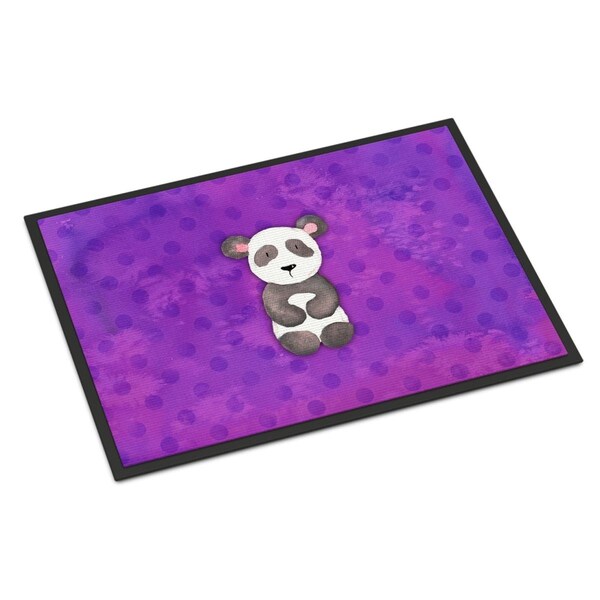 Carolines Treasures 18 x 27 in. Polkadot Panda Bear Watercolor Indoor or Outdoor Mat - BB7375MAT