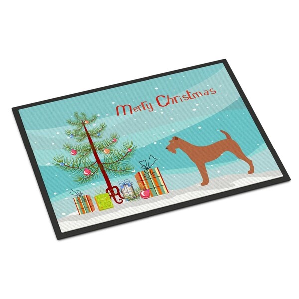 Carolines Treasures Irish Terrier Christmas Indoor or Outdoor Mat - 18 x 27 in. - BB8438MAT
