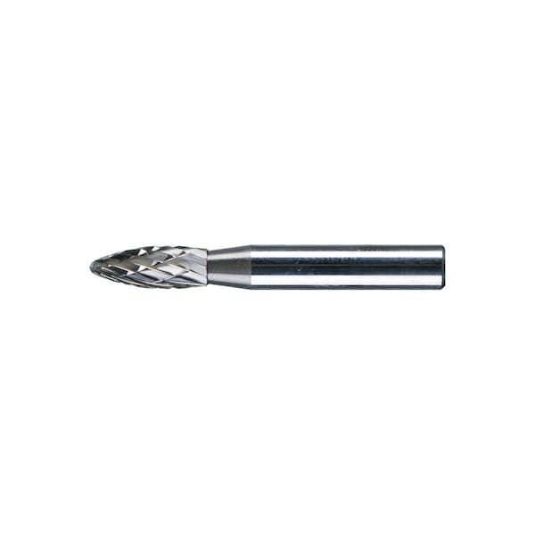 Pferd Carbide Bur - Flame Shape, DBL Cut - 1/4" x 5/8" x 1/4" Shank - SH-1 - 24862