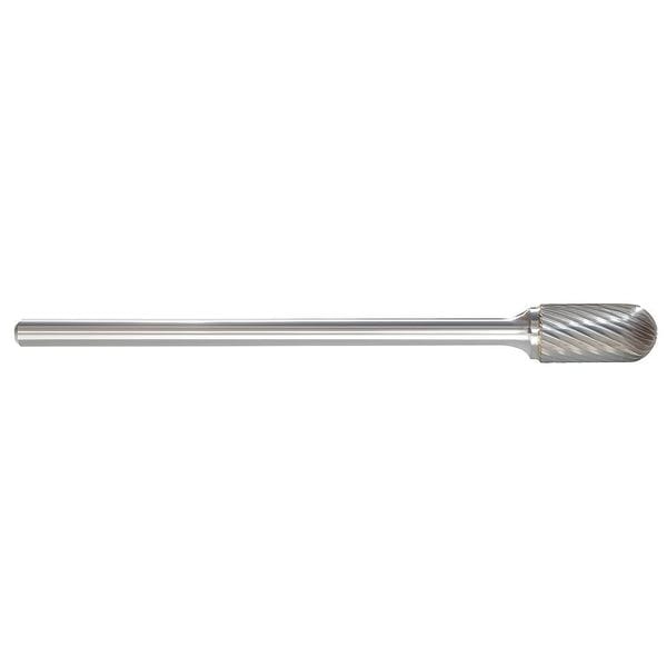 Zoro Select Carbide Bur, Radius End, 1/4 In, 1/4 Shank - 310-002605