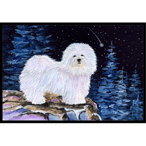 Jensendistributionservices Starry Night Coton de Tulear Doormat - 24 x 36 in. - MI2553323