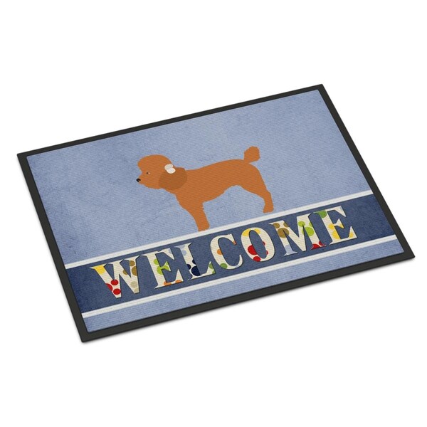 Carolines Treasures Toy Poodle Welcome Indoor or Outdoor Mat - 24 x 36 in. - BB8316JMAT