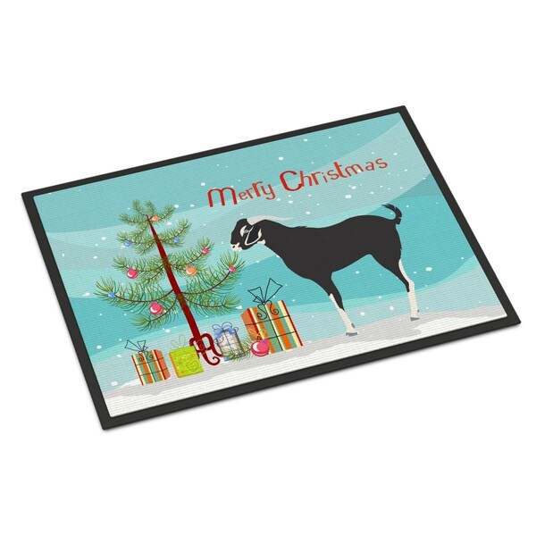 Carolines Treasures Black Bengal Goat Christmas Indoor or Outdoor Mat - 18 x 27 in. - BB9251MAT