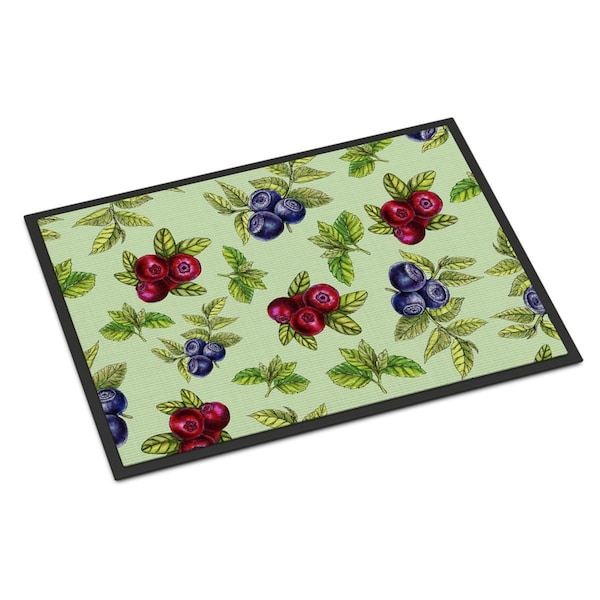 Carolines Treasures Berries in Green Indoor or Outdoor Mat, 18 x 27 in. - BB5208MAT