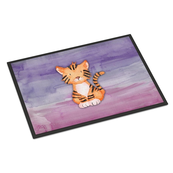 Carolines Treasures 18 x 27 in. Tiger Cub Watercolor Indoor or Outdoor Mat - BB7444MAT