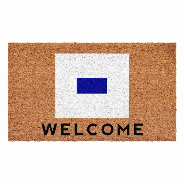 Calloway Mills Personalized Door Mat, Blue, White, Black, Natural, 30 in W x 48 in L - 108123048S