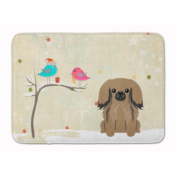 Carolines Treasures Christmas Presents Pekingnese Tan Machine Washable Memory Foam Mat - BB2574RUG