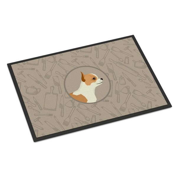 Carolines Treasures 24 x 36 in. Chihuahua in the Kitchen Indoor or Outdoor Mat - CK2177JMAT