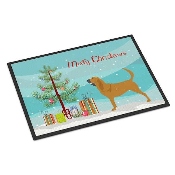 Carolines Treasures Bloodhound Merry Christmas Tree Indoor or Outdoor Mat, 24 x 36 - BB2902JMAT
